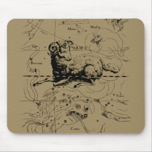 Aries Constellation Map Hevelius 1690 Mouse Pad