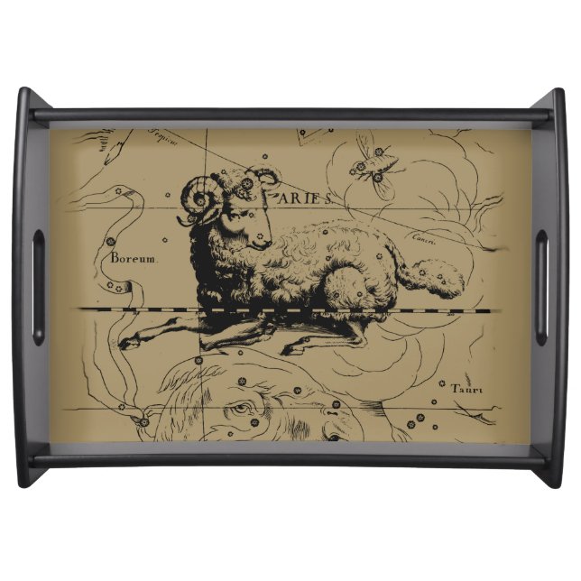 Aries Constellation Map Hevelius 1690 Serving Tray (Front)