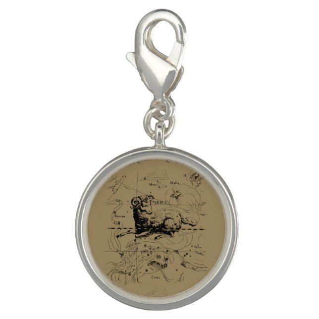 Aries Constellation Map Hevelius circa 1690 Charm (Front)