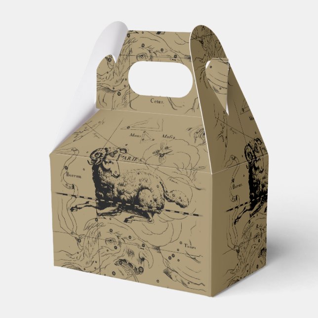 Aries Constellation Map Hevelius circa 1690 Favor Boxes (Back Side)