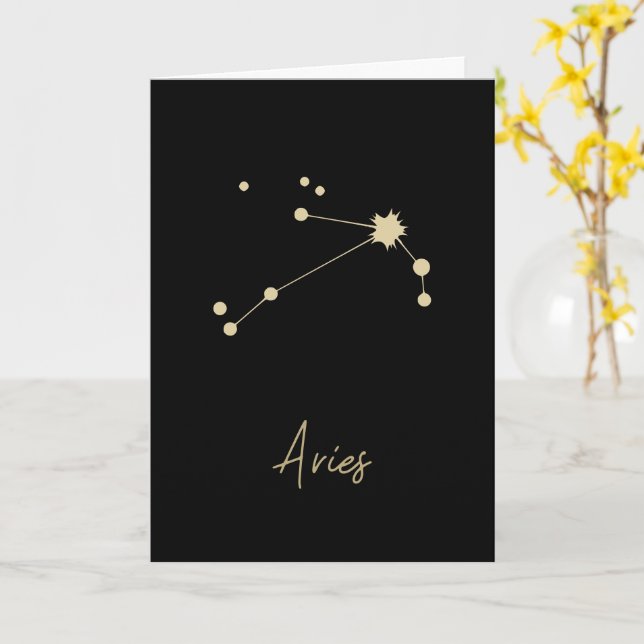Aries Constellation Zodiac Card (Yellow Flower)