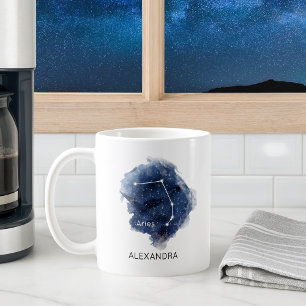 Aries Constellation Zodiac Custom Name Coffee Mug