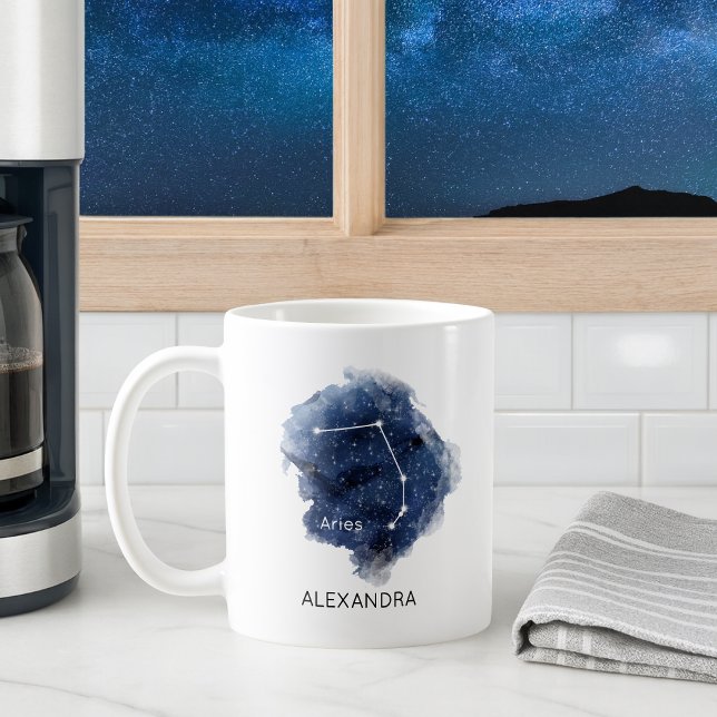 Aries Constellation Zodiac Custom Name   Coffee Mug (Creator Uploaded)