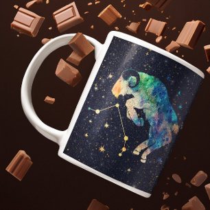 Aries Constellation Zodiac Watercolor Stars Galaxy Coffee Mug