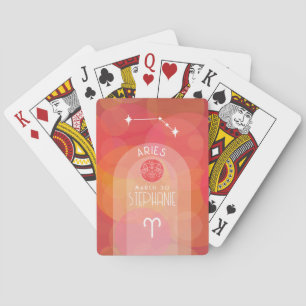 Aries Custom Birthday Zodiac - Photo Modern Design Poker Cards
