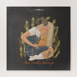 Aries customize name 12 signs of the Zodiac design Jigsaw Puzzle