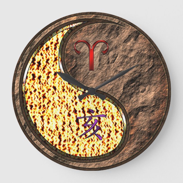 Aries & Earth Boar Large Clock (Front)