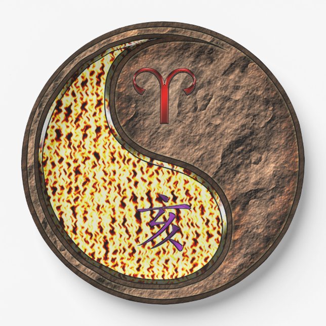 Aries & Earth Boar Paper Plates (Front)