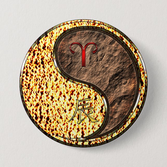 Aries & Earth Dragon Button (Front)