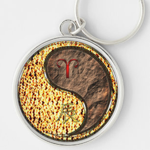 Aries & Earth Dragon Keychain