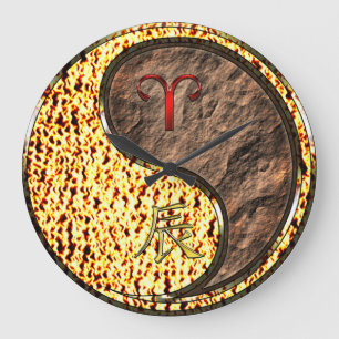 Aries & Earth Dragon Large Clock
