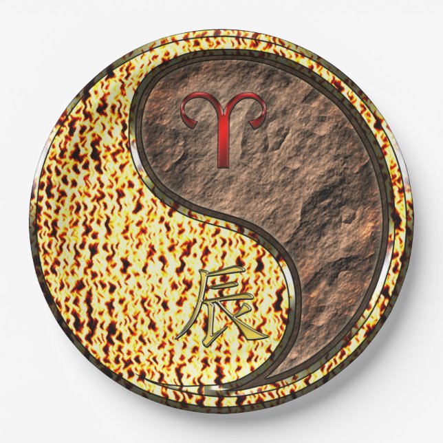 Aries & Earth Dragon Paper Plates (Front)