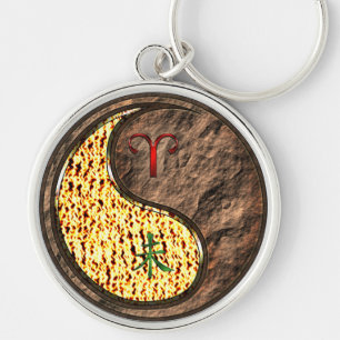 Aries & Earth Goat Keychain