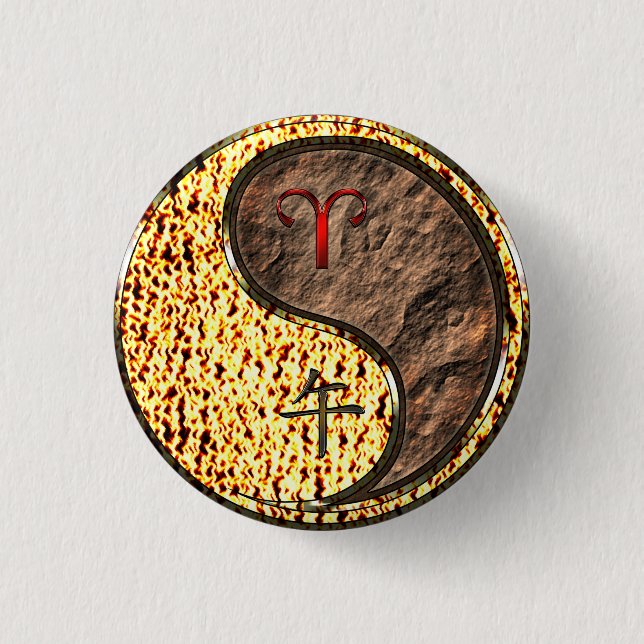 Aries & Earth Horse Button (Front)