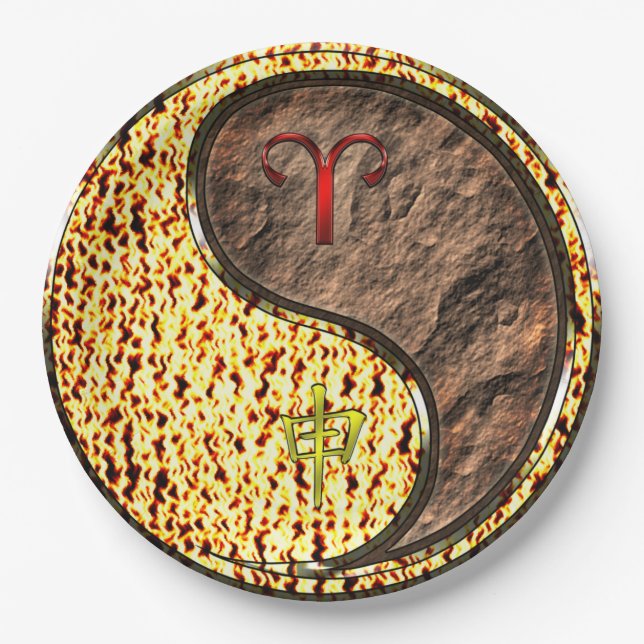Aries & Earth Monkey Paper Plates (Front)