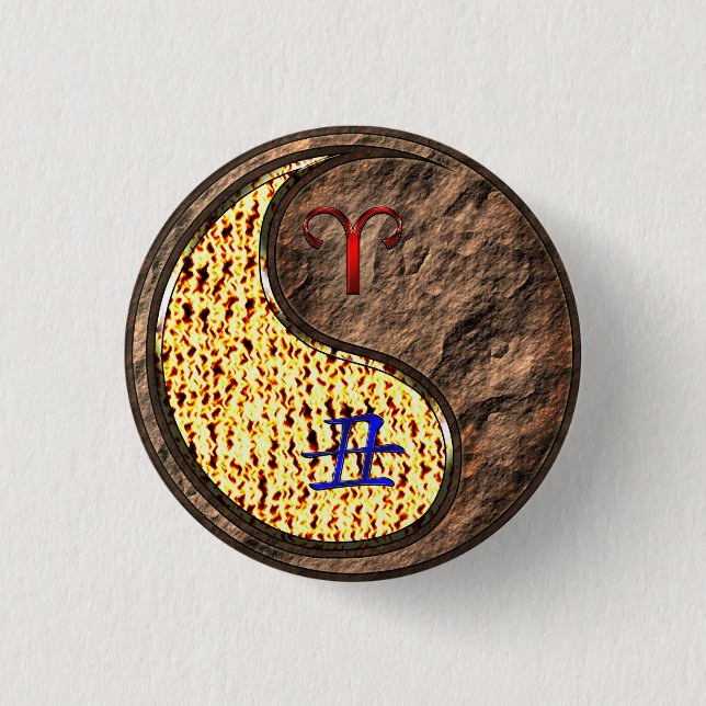 Aries & Earth Ox Button (Front)