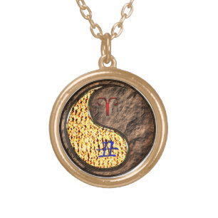 Aries & Earth Ox Gold Plated Necklace