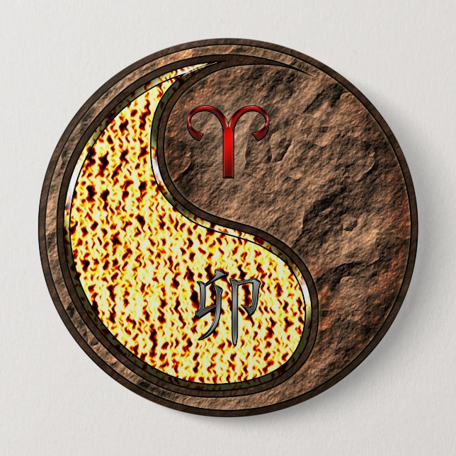 Aries & Earth Rabbit Button (Front)