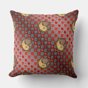 Aries & Earth Rabbit Throw Pillow