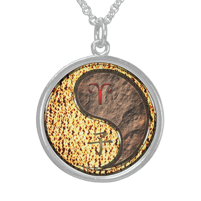 Aries & Earth Rat Sterling Silver Necklace (Front)