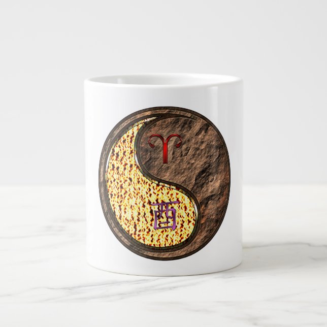 Aries & Earth Rooster Giant Coffee Mug (Front)