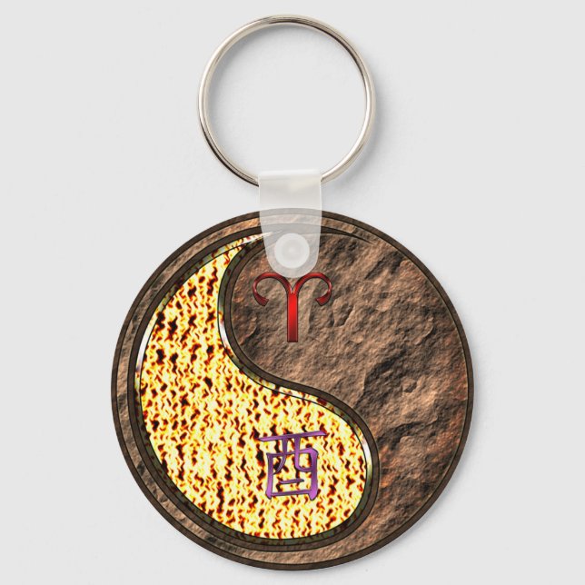 Aries & Earth Rooster Keychain (Front)