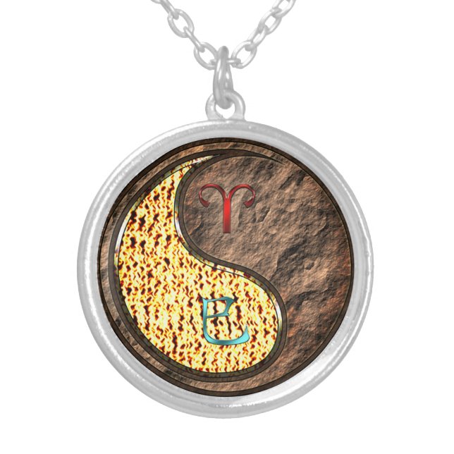 Aries & Earth Snake Silver Plated Necklace (Front)