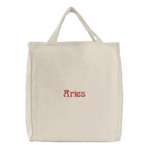 ARIES EMBROIDERED TOTE BAG