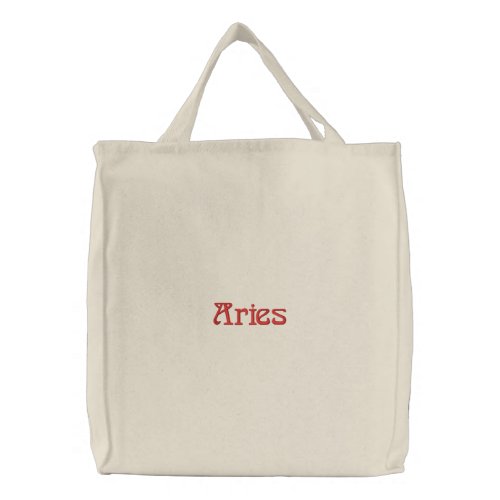 ARIES EMBROIDERED TOTE BAG