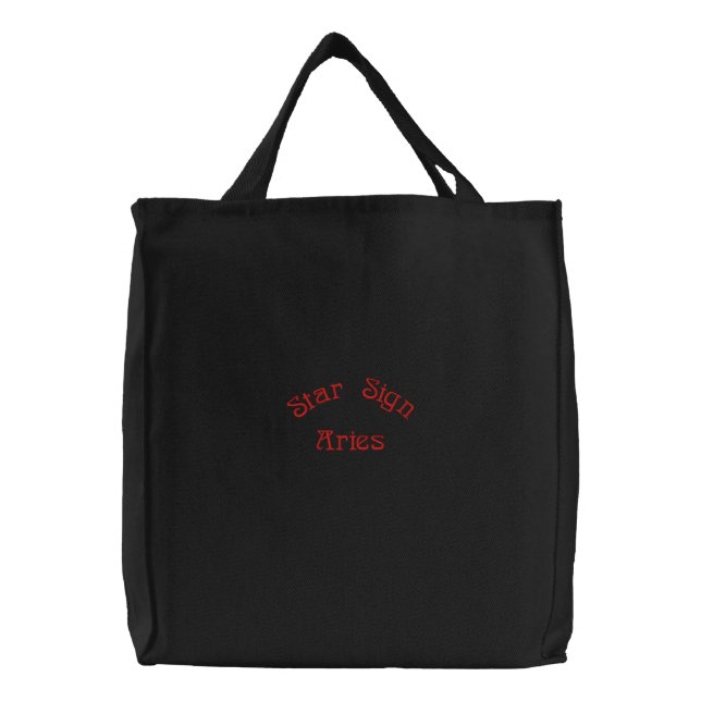 ARIES EMBROIDERED TOTE BAG (Front)