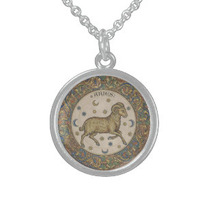 Aries Exalted: Medieval Alchemical Ram Talisman Sterling Silver Necklace