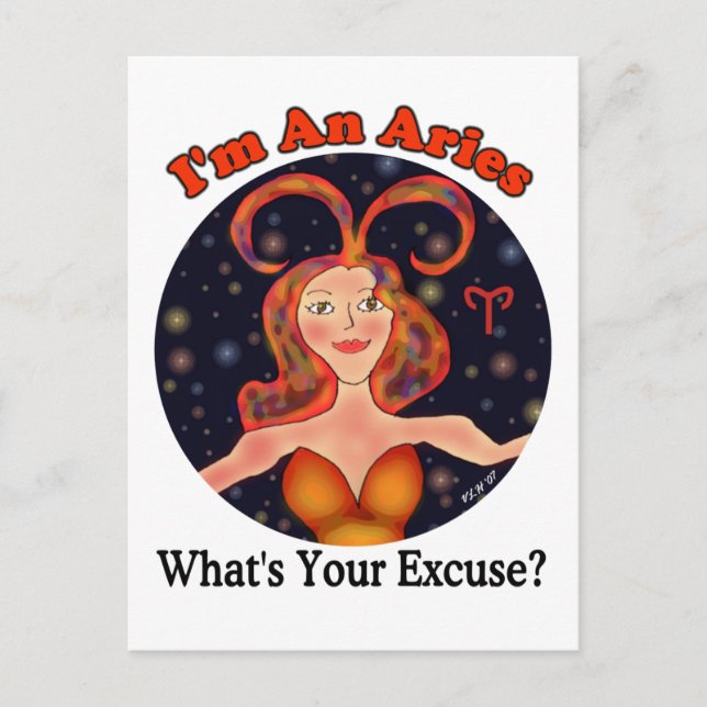Aries Excuse Zodiac Chick Postcard (Front)