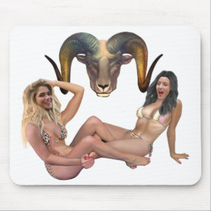 ARIES FEMALE TICKLE WRESTLING MOUSE PAD