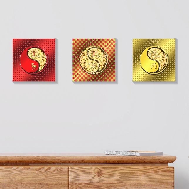 Aries & Fire Dragon Canvas Photo Tile (Dresser)