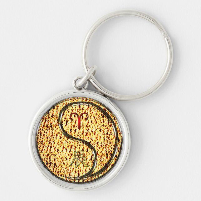 Aries & Fire Dragon Keychain (Front)