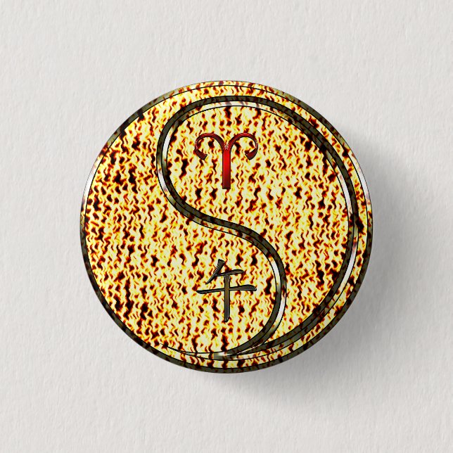 Aries & Fire Horse Button (Front)
