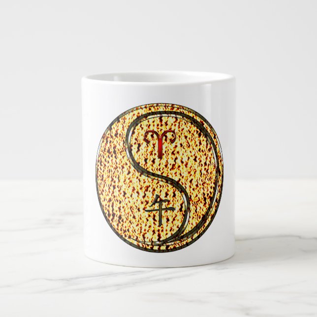 Aries & Fire Horse Giant Coffee Mug (Front)