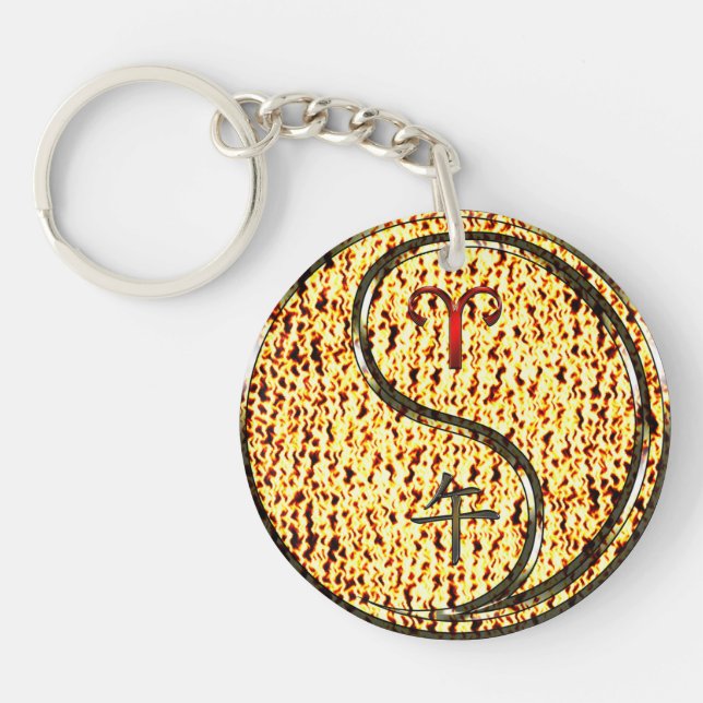 Aries & Fire Horse Keychain (Front)