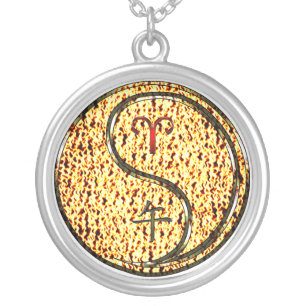 Aries & Fire Horse Silver Plated Necklace