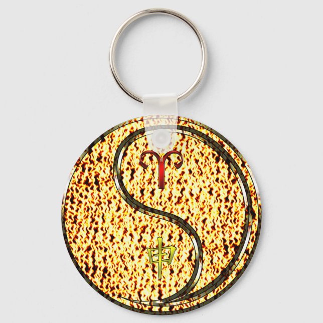 Aries & Fire Monkey Keychain (Front)