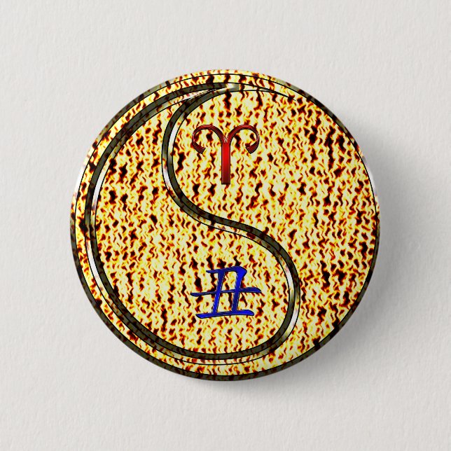 Aries & Fire Ox Button (Front)