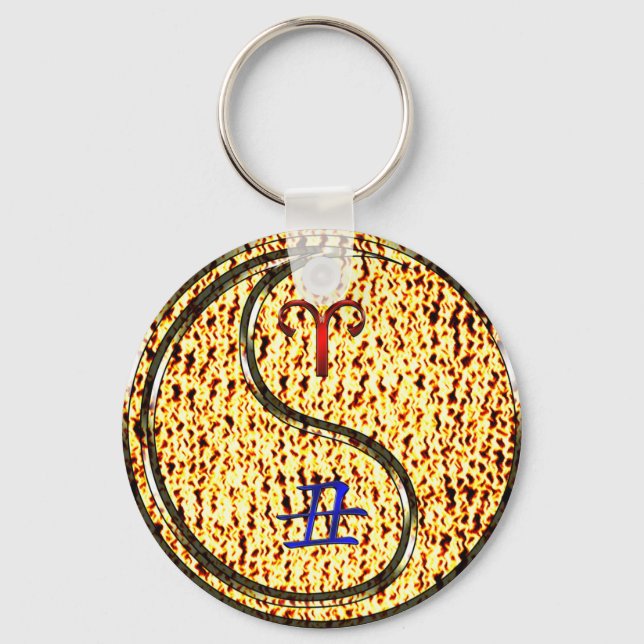 Aries & Fire Ox Keychain (Front)