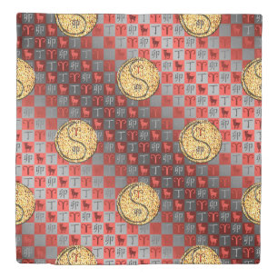 Aries & Fire Rabbit Duvet Cover