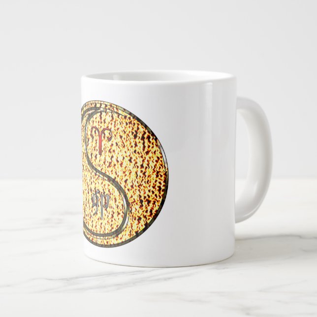 Aries & Fire Rabbit Giant Coffee Mug (Front Right)