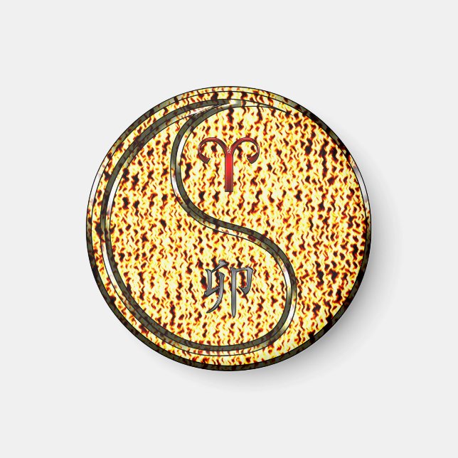 Aries & Fire Rabbit Magnet (Front)