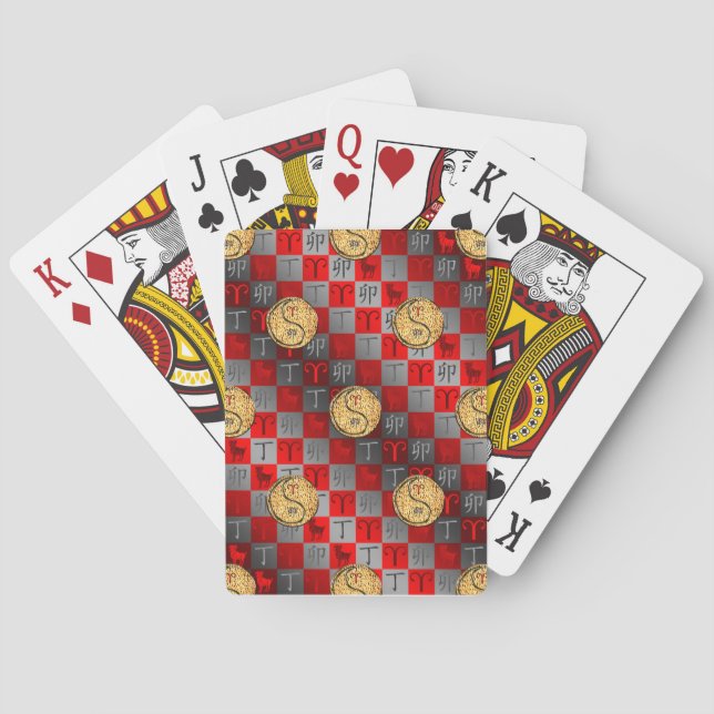 Aries & Fire Rabbit Poker Cards (Back)
