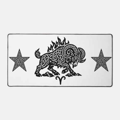 Aries Fire‑Ram – Celtic Haunted Ink Zodiac Desk Mat