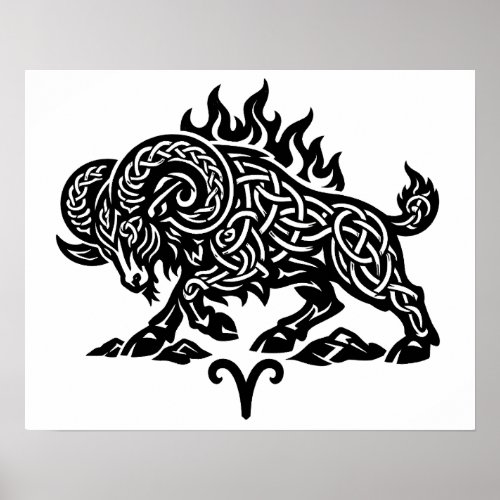 Aries Fire‑Ram – Celtic Haunted Ink Zodiac