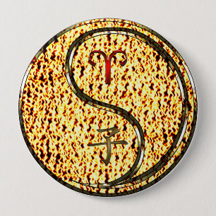 Aries & Fire Rat Button