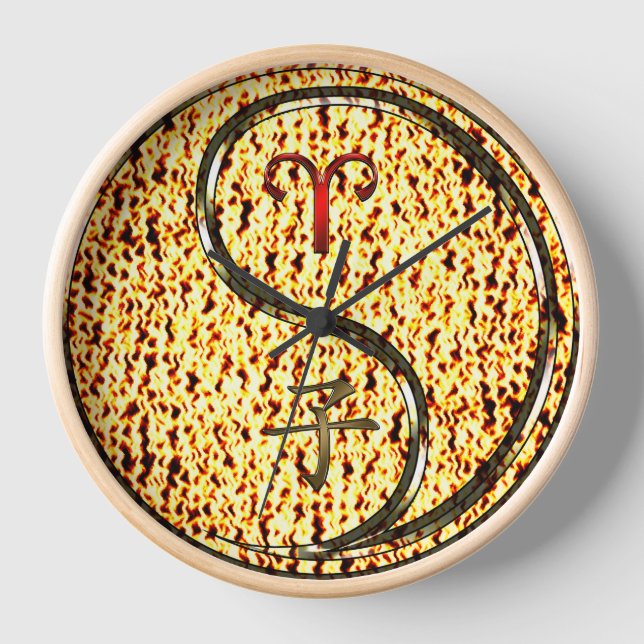 Aries & Fire Rat Clock (Front)